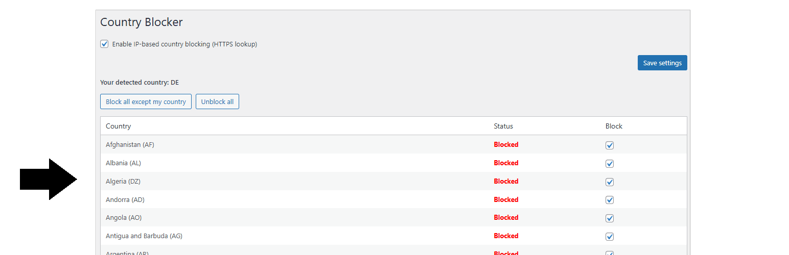 Admin settings overview