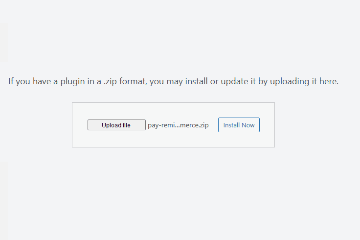 Upload plugin zip file